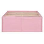 Letto a piattaforma Zeus & Ruta Wood con libreria, mobiletto, luce e cassetto