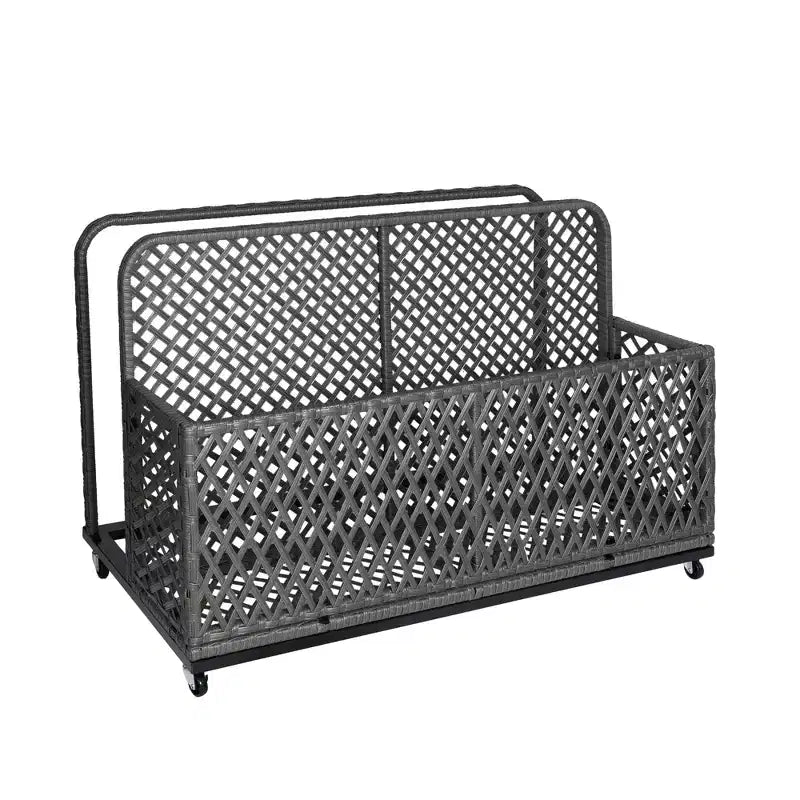 Poolside Float Storage Basket with Rolling Wheels, Easy-Moving Pool Organizer Cart Ideal, for Floaties and Beach Gear