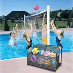 Cesto portaoggetti galleggiante a bordo piscina con ruote, carrello organizer per piscina facile da spostare, ideale per galleggianti e attrezzatura da spiaggia