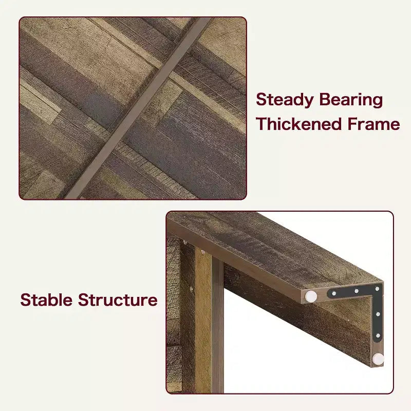LinTimes 71 Rectangular Farmhouse Dining Table for 4-6, Wooden with Thickened Sturdy Frame, Wood Strip Base & Wider Leg for Kitchen & Apartment
