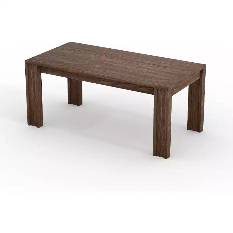 LinTimes 71 Rectangular Farmhouse Dining Table for 4-6, Wooden with Thickened Sturdy Frame, Wood Strip Base & Wider Leg for Kitchen & Apartment