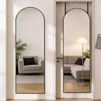 Specchio a figura intera da appendere alla porta 47x14, specchio da parete con cornice in alluminio salvaspazio per camera da letto, soggiorno, ingressi
