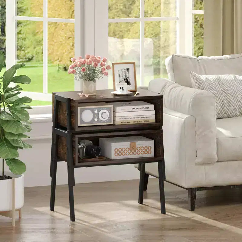 Costway Stackable End Table Night Stand Bedside Table Shelf Accent Table
