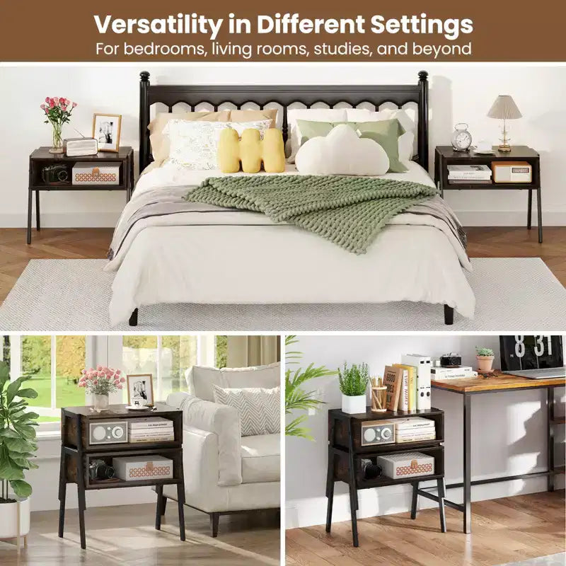 Costway Stackable End Table Night Stand Bedside Table Shelf Accent Table