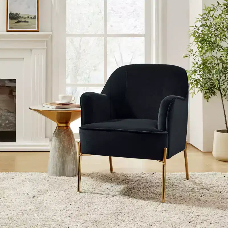 Odo Upholstered Accent Chair Velvet Comfy Living Room Arm Chair | Karat Home