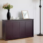 Costway Credenza da Cucina Mobile Contenitore Armadio da Buffet Legno Porte Scorrevoli Dispensa Nero/Grigio/Marrone/Bianco
