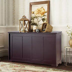 Costway Credenza da Cucina Mobile Contenitore Armadio da Buffet Legno Porte Scorrevoli Dispensa Nero/Grigio/Marrone/Bianco