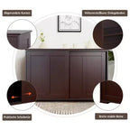 Costway Credenza da Cucina Mobile Contenitore Armadio da Buffet Legno Porte Scorrevoli Dispensa Nero/Grigio/Marrone/Bianco