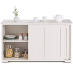 Costway Credenza da Cucina Mobile Contenitore Armadio da Buffet Legno Porte Scorrevoli Dispensa Nero/Grigio/Marrone/Bianco