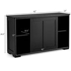 Costway Credenza da Cucina Mobile Contenitore Armadio da Buffet Legno Porte Scorrevoli Dispensa Nero/Grigio/Marrone/Bianco