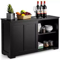 Costway Kitchen Storage Cabinet Sideboard Buffet Cupboard Wood Sliding Door Pantry Black/Gray/Brown/White
